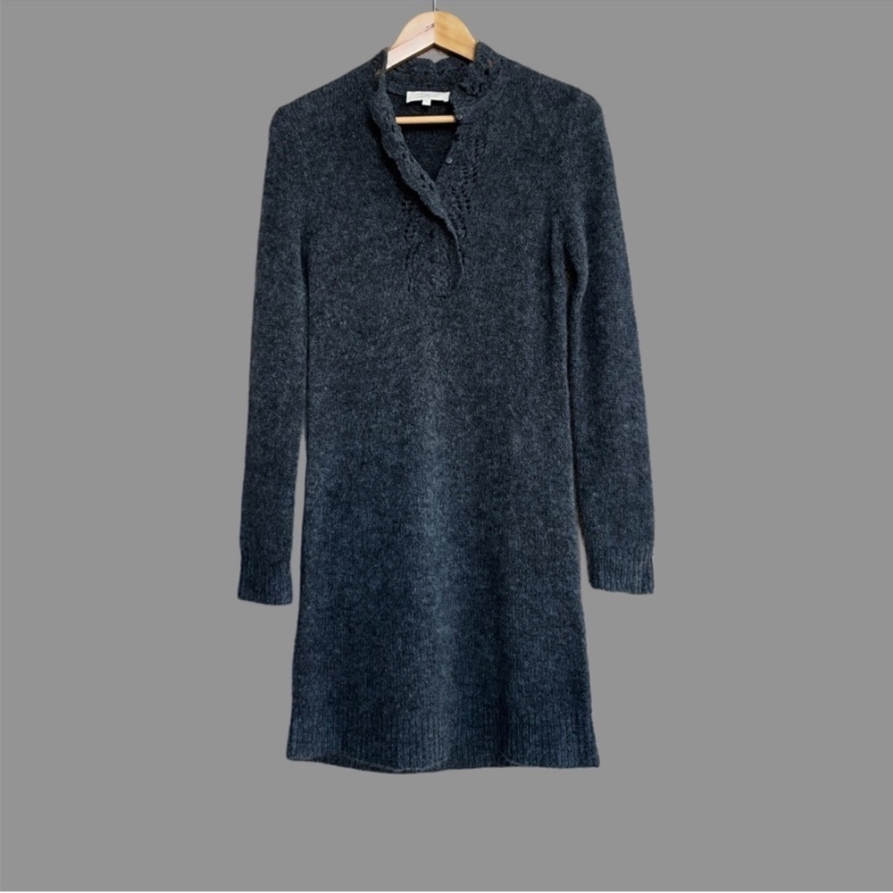 Sezane Angelita Kid Mohair Lace Detail Wool Midi Sweater Dress Size XS - Picture 6 of 13